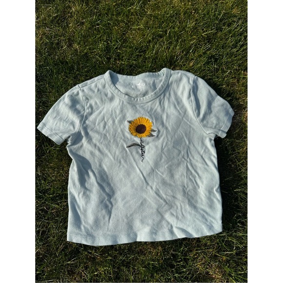 Cat & Jack Tops - Hollister Sage Green Baby Sunflower Tee